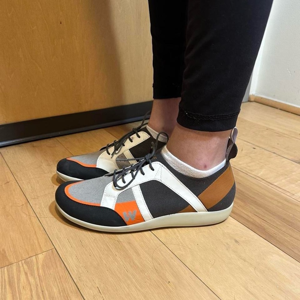 Wolky Women's Leather Sneakers - Gray, Black, Orange, White - Picture 2 of 8